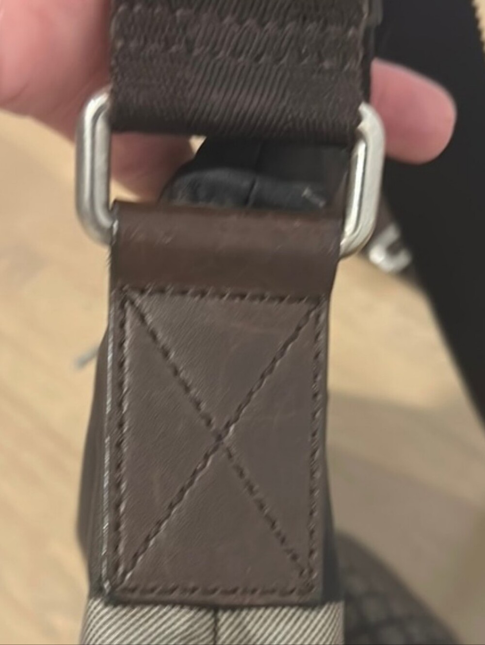 LAST CHANCE-Authentic Gucci Diamante Brown Crossbody Web Nylon Messenger Bag - Picture 11 of 16